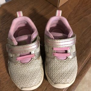 Stride Rite gold and pink sneakers
